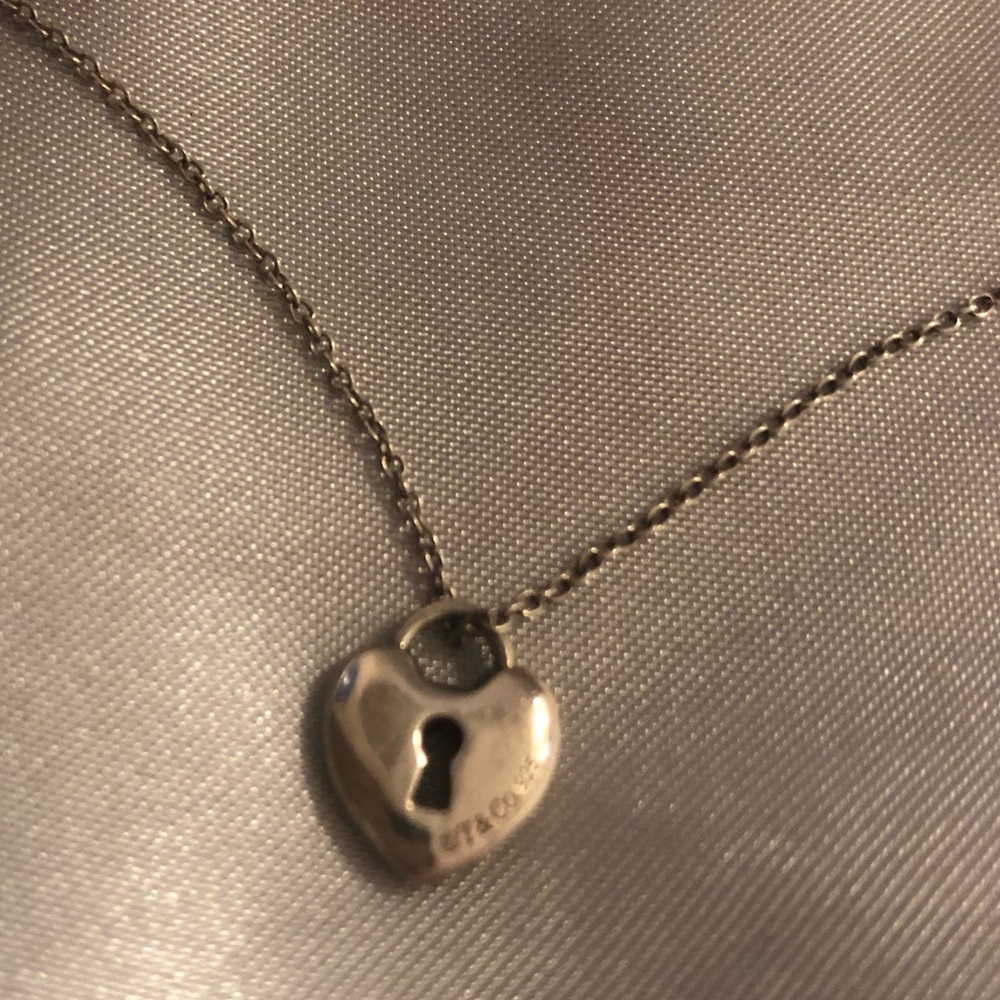 Tiffany & Co Silver Heart Keyhole Necklace